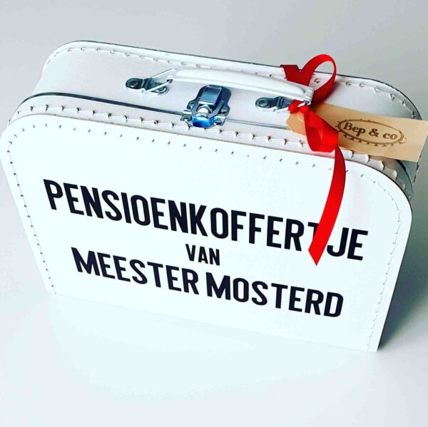 Pensioenkoffertje pensioencadeau gepersonaliseerd